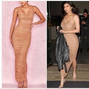 House of CB rouched dress in nude size small - NEVER worn
